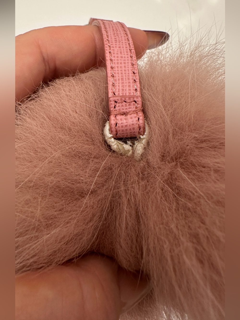 Fendi Pom Pom Keychain in Dusty Pink - Picture 7 of 7